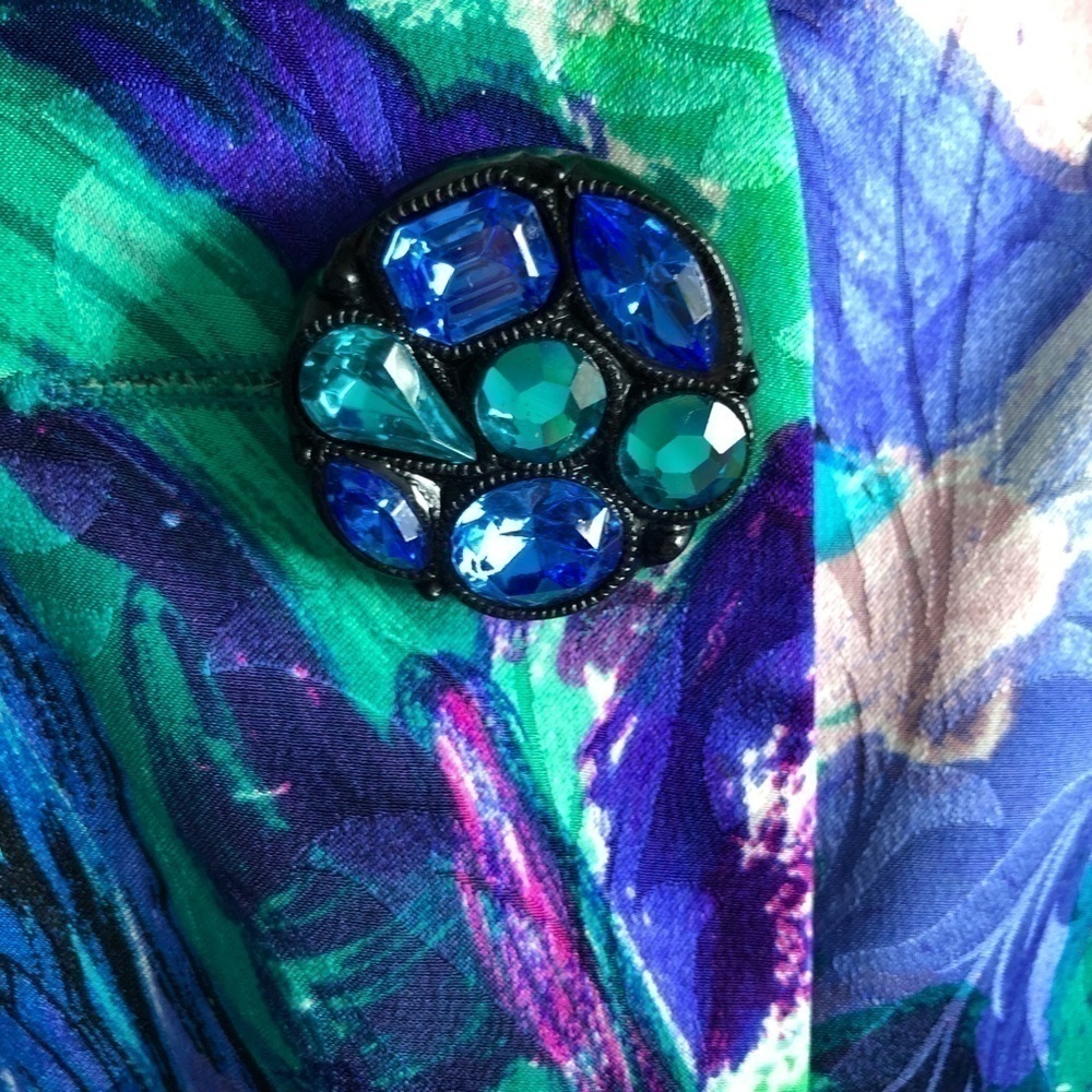 Vintage Anne Crimmins Umi Collections Blazer & Skirt Set size12 Jeweled Buttons - Picture 9 of 10